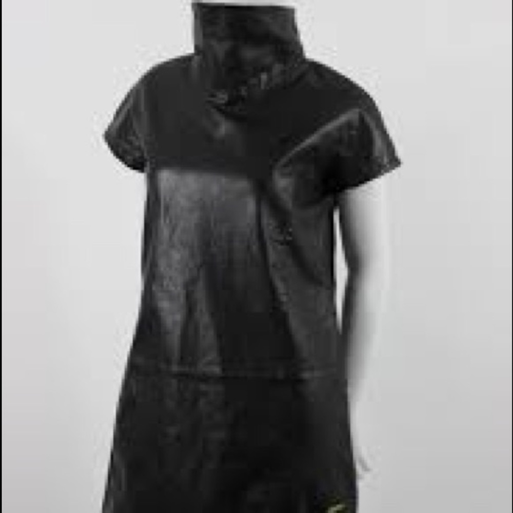 Burberry leather mini dress xs